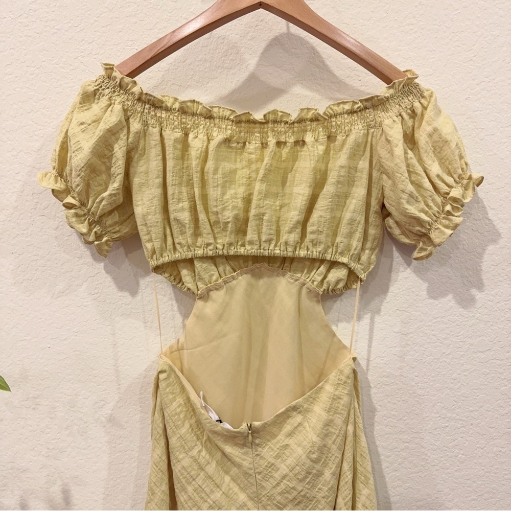 ASTR Arlina Midi Dress in Yellow Size Small NWT - Picture 5 of 6
